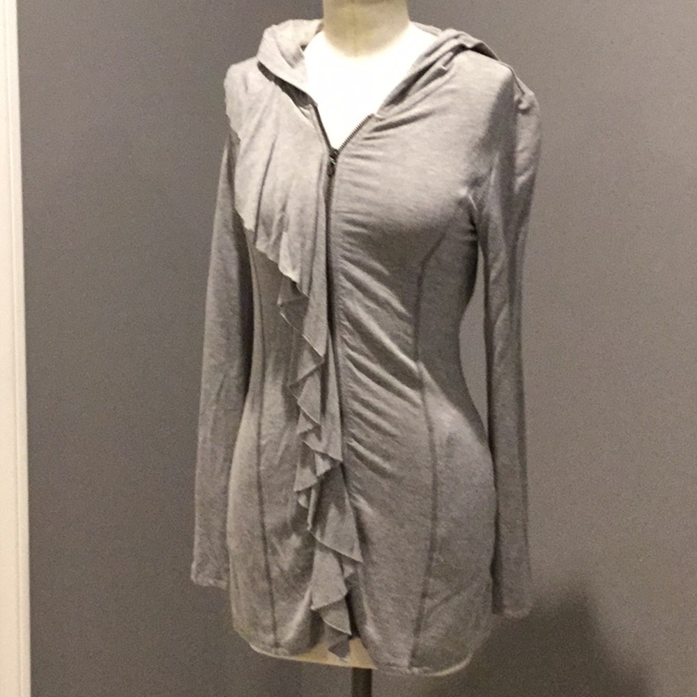 Soft gray ruffle tunic